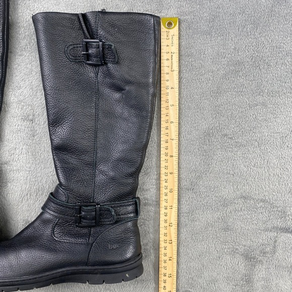 b.o.c. Tall Riding Boots Womens 6.5 Black Leather Z58503 Buckle Zip Equestrian - Picture 7 of 13